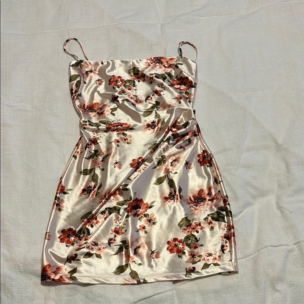 Windsor Brown and Orange Pleated Mini Dress for Wedding Guest